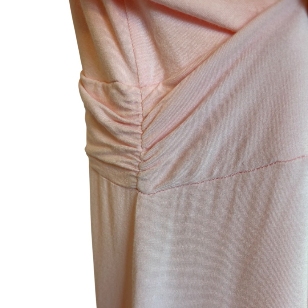 RESERVED IMAN Blush Pink Maxi Dress Plus Size 1X Short Empire Waist Flowy - Picture 11 of 16